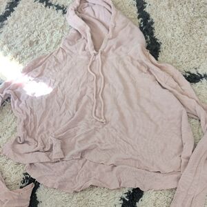 John Galt/Brandy Melville Waffle Pink Hoodie Pullover OS